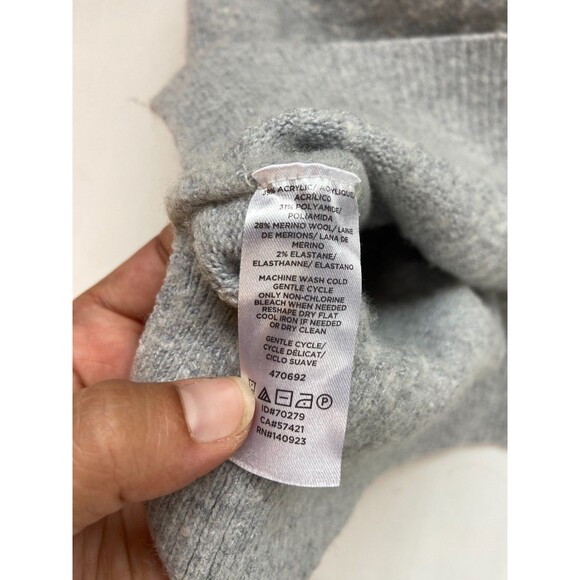 LOFT Women's Pullover Hooded Sweater Size XXSP Gray Soft Hoodie Knitted Acrylic - Picture 4 of 8